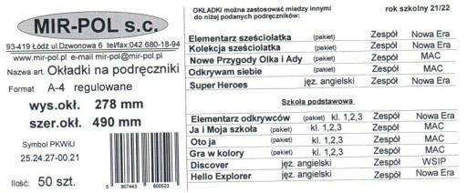 Obal na učebnicu 278mm, nastaviteľný, cestovný list