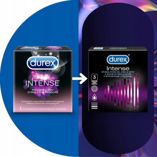 DUREX Intense 3 ks s rebrovanými vložkami