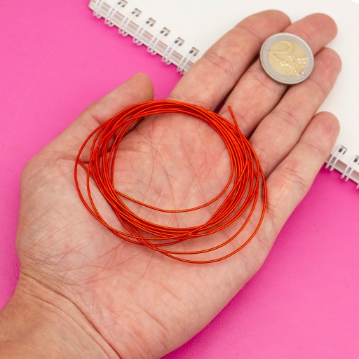 Taštička na vyšívanie Tvrdá meď 1mm oranžová 250cm/10g