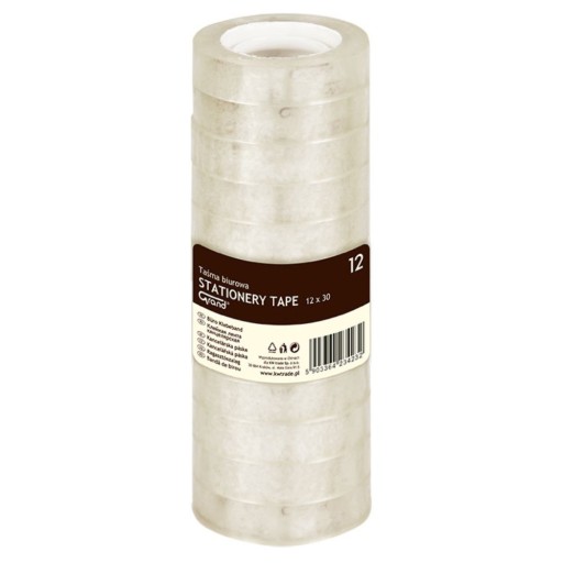 Veľká kancelárska lepiaca páska 12mm/30yd priehľadná x6