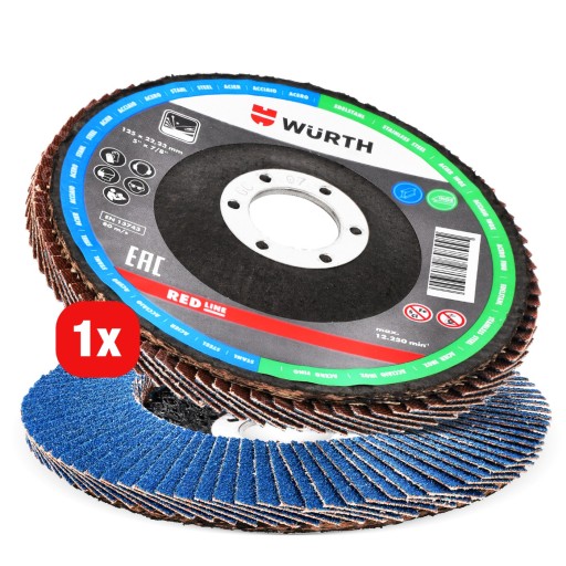 Lamelový kotúč na brúsenie ocele 125x1mm P40 WURTH Strong 1ks