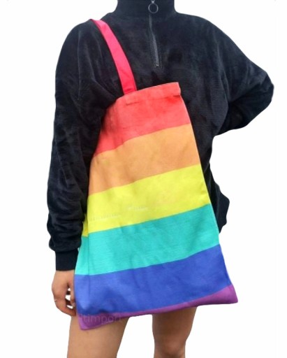 BAVLNA Dúhová PRIDE LGBT XXL TAŠKA Shopper