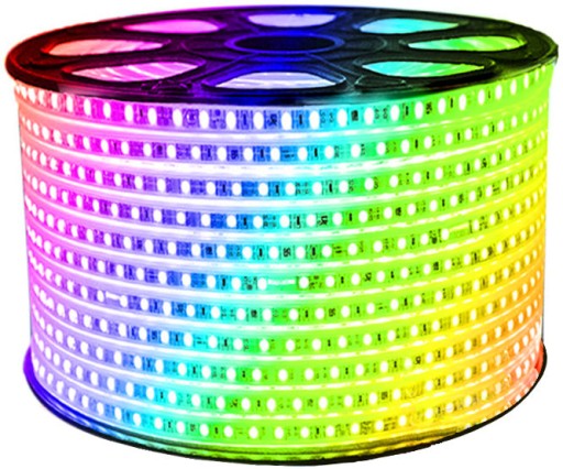 RGB LED pásik 230V 5050 1M Vodotesný hadicový pás