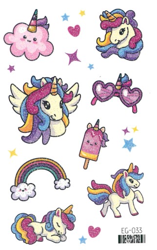 Umývateľné tetovanie pre deti GLITTER UNICORNS EG033