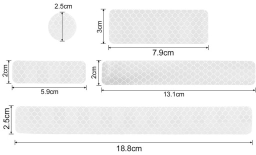 REFLEXNÉ NÁLEPKY NA PRILBU KOČÍKU REFLEXNÉ NÁLEPKY SADA 21 KS
