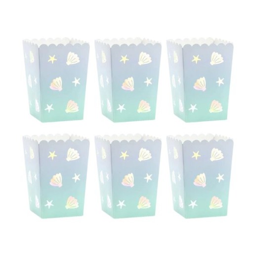 Krabice na popcorn sladkosti snacky Narval oslava narodenín 6 kusov