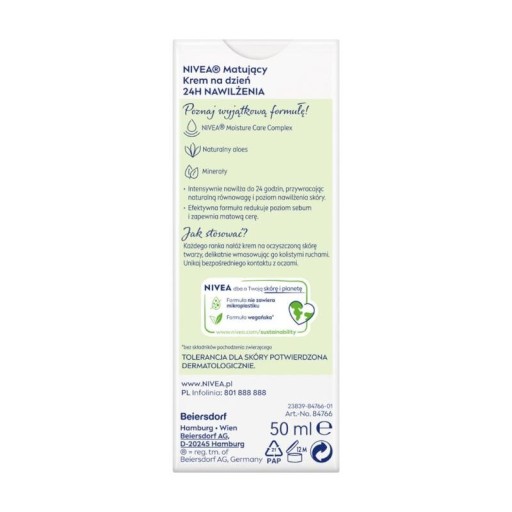 NIVEA 24H hydratačný zmatňujúci denný krém 50 ml
