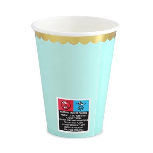 NARODENINOVÉ POHÁRKY mint zlatý okraj 220ml 6x