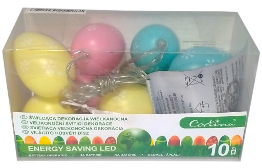 LED SVETLÁ NA VEĽKONOČNÉ VAJÍČKY, NA AKUMULÁTOR, 10 DEKORATÍVNYCH SVIETIDIEL