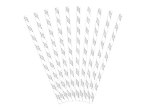 PAPIEROVÉ SLAMKY 19,5 cm Strieborné na Party 10 ks