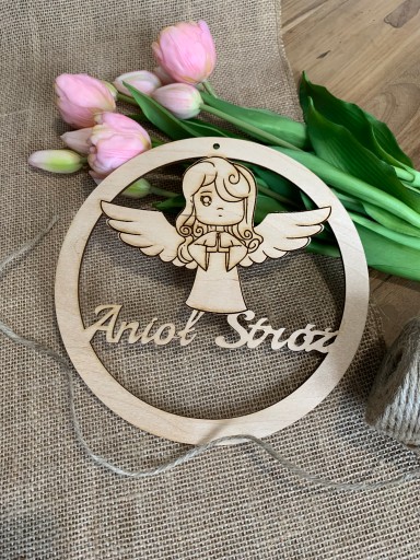 Obruč na decoupage lapač snov Macrame Guardian Angel