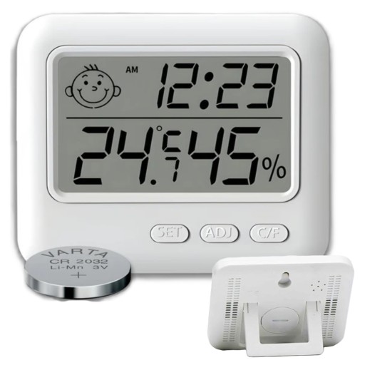 ELEKTRONICKÝ TEPLOMER HYGROMETER DIGITÁLNE HODINKY DO IZBY