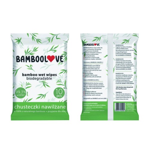 Bambusové vlhčené obrúsky, 10 ks, Bamboolove
