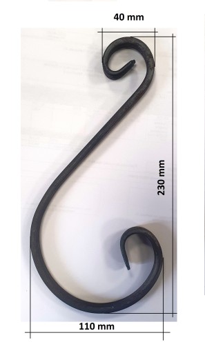 kovaný torzný prvok eska S 230x110 mm 12x6