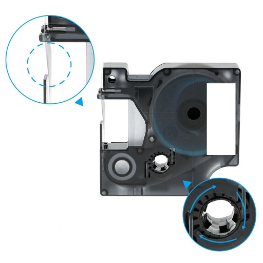 DYMO TAPE D1 100 300 400 450 210 280 220P 45013 BIELA ČIERNA 12MMx7M