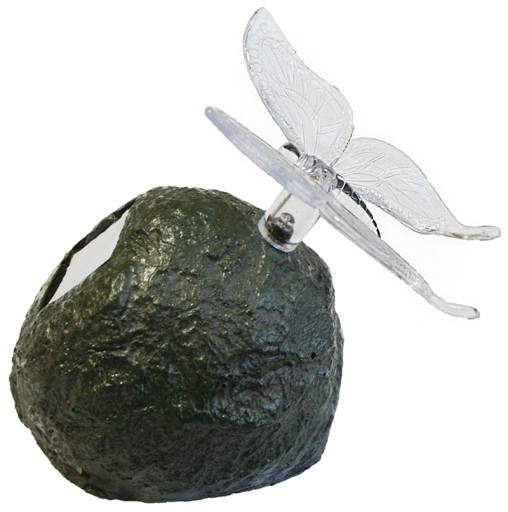 LED solárne svietidlo BUTTERFLY DRAGONFLY na kameni RGB P-605