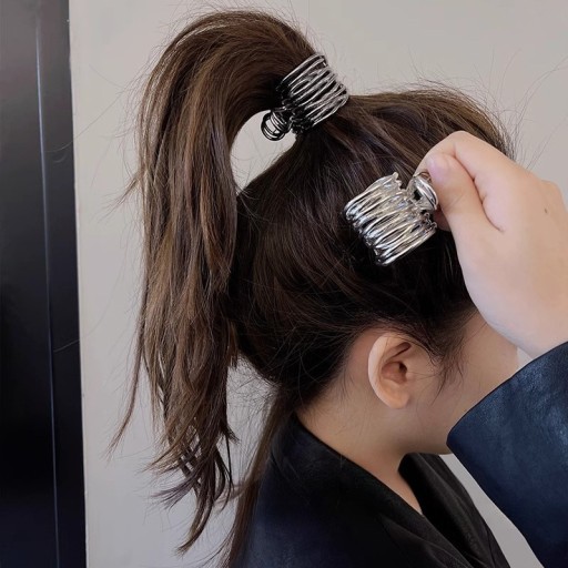 CAP HAIR CLIP Držiak na gumičku do chvosta 3 ks ZLATÝ STRIEBORNÝ GRAFIT