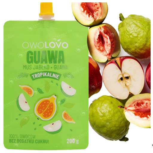 OWOLOVO TROPICALNIE ovocné pyré bez cukru JABLKO GUAVA GUAVA 200g