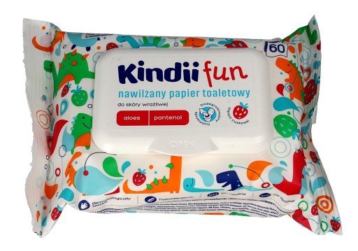 Kindii fun VLHČENÝ TOALETNÝ PAPIER VLHČENÉ Utierky sada 120 kusov