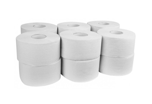 PRIEMYSELNÝ TOALETNÝ PAPIER VEĽKÁ ROLKA BIELA CELULÓZA VEĽKÁ ROLEČKA ČERVENÝ PLAST
