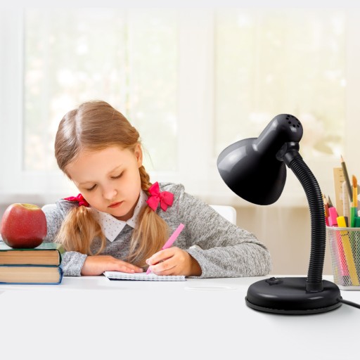 LED STOLNÁ LAMPA Čierna Nastaviteľná školská stolná lampa pre deti