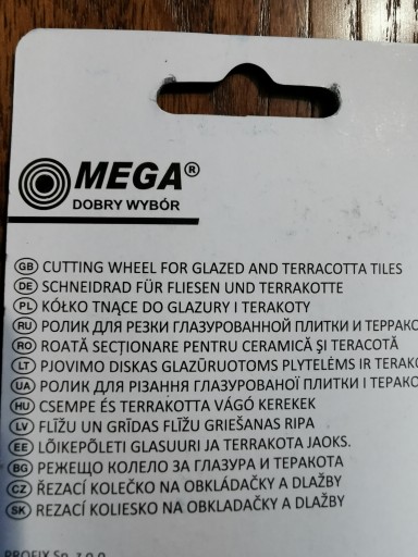 Rezací kotúč na dlaždice a terakotu 22x6x2 mm MEGA (75722)