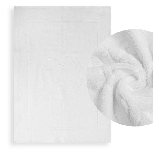Rosa Hotelowa Koberec na nohy 50x70 Kúpeľňový koberec 400 g/m2 Biela