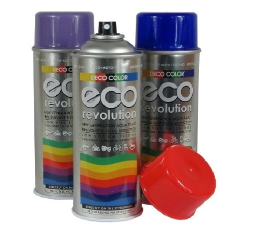 ECO farba v spreji na polystyrén, akryl na vodnej báze MATTE BLACK 400ml