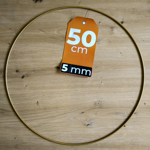 HRUBÝ kovový prsteň, MATNÝ ZLATÝ, 50 cm, 5 mm makramé