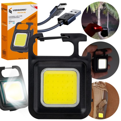 MINI LED COB BATERKA VRECKA 5v1 OTVÁRAČ, STOJAN, MAGNET, PRÍRUČKA NA KĽÚČE