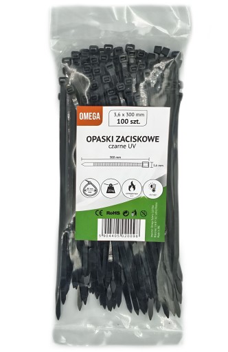 KABELOVÉ VIAZAČKY UV ČIERNA 3,6X300