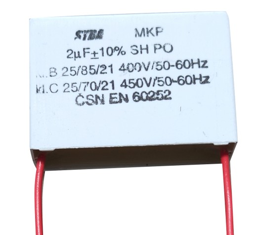 ŠTARTOVACÍ KONDENZÁTOR 450V 2uF TESLA TC853