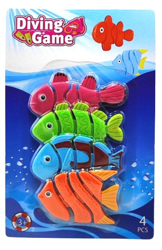 HRAČKY NA NAUČENIE SA POTÁPAŤ VO VODE FAREBNÉ RYBY 4 KUSY POTÁPAČKA