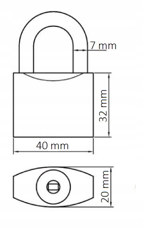 VISIACI ZÁMOK Z KALENEJ OCELE, PONIKLOVANÝ, 40 mm, 4 kľúče