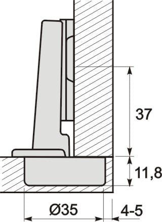 HAFELE 110° rovný nadložný nábytkový pánt pre nadložné dvere, 10 KS