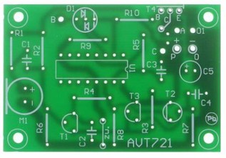 Klapka-akustické diaľkové ovládanie, AVT721 PCB