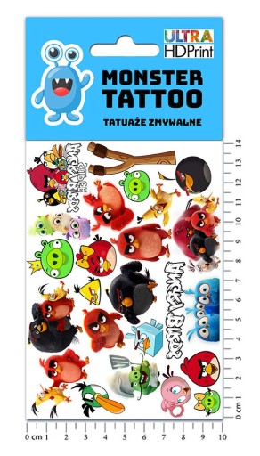 UMÝVAJÚCE DOČASNÉ TETOVANIE PRE DETI ANGRY BIRDS ORIGINÁLNE DIZAJNY