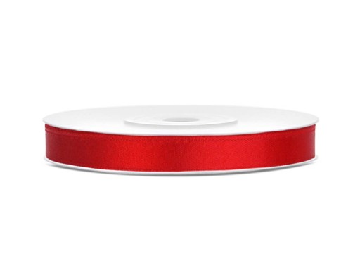 Saténová stuha 6mm / 25m červená
