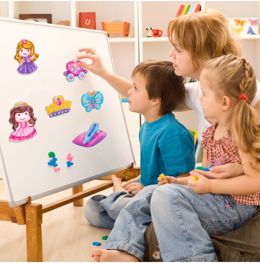 SADROVÉ MAGNETY DO CHLADNIČKY PRINCESS DIY ART SADA NA MAĽOVANIE