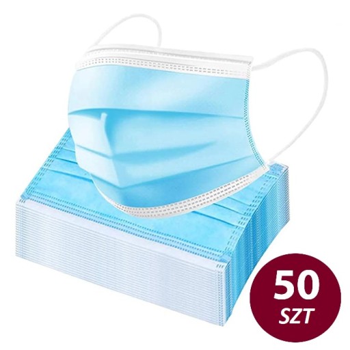 JEDNORÁZOVÁ MASKA, 3-VRSTVOVÉ MASKY, 50 KS
