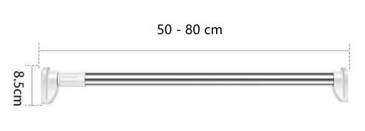 VÝSUVNÁ TYČ NA ZÁCLONU TYČ NA ZÁCLONY 50-80CM DIA. 25