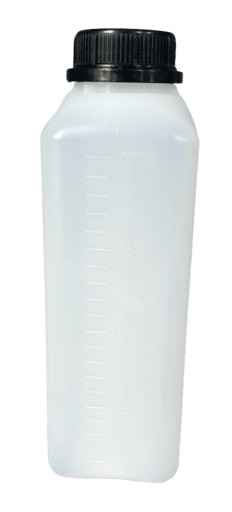 Fľaša 1l UN závit DIN45 HDPE chemikálie vodná bublina