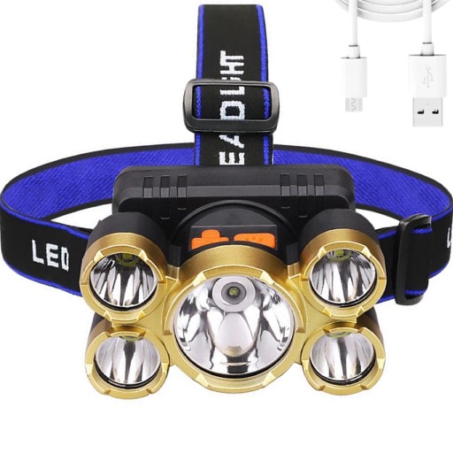 ČELOVÁ LAMPA 5 X CREE LED ČELOVÁ LAMPA VÝKONNÉ NASTAVITEĽNÉ 4 REŽIMY