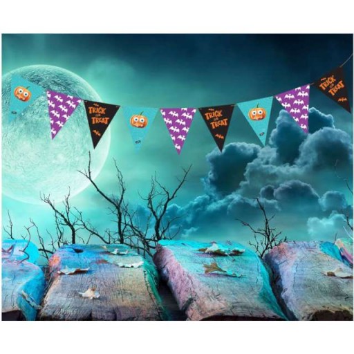 Papierové vlajky GIRLAND BOO HALLOWEEN tekvica