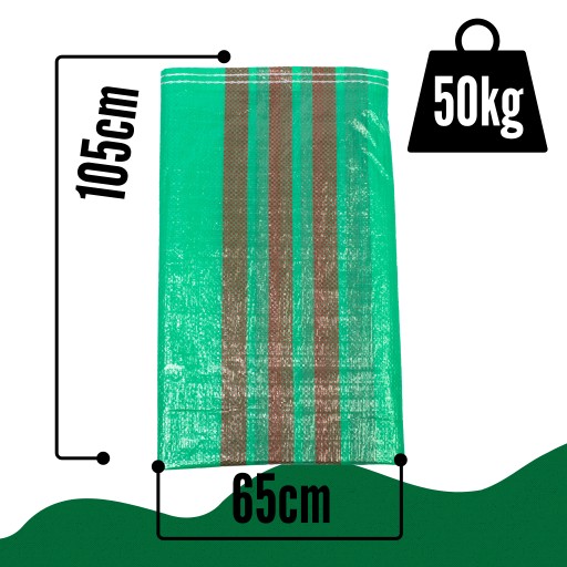 VRECKÁ NA OBILO GUMOVÉ UHLIE 65x105 50KG ZELENÉ