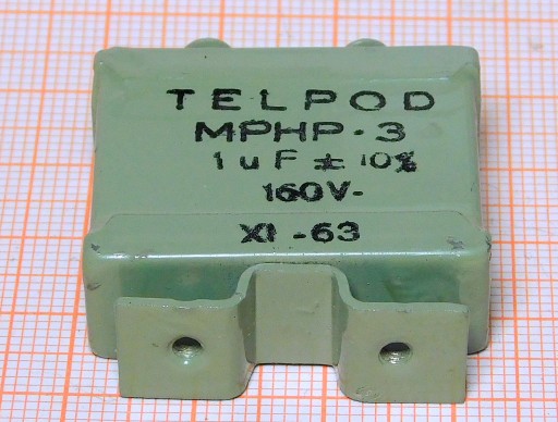 Hermetický kondenzátor 1uF 160V MPHP 3 TELPOD - cena za 2 kusy