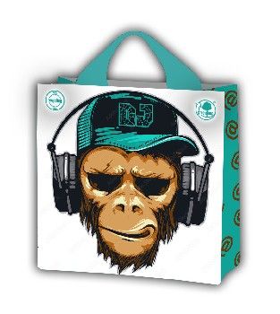 tkaná taška s rúčkami 34x34x18cm DJ MONKEY