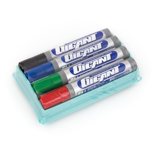 Okrúhly popisovač na tabuľu Kamet - 4 ks + špongia