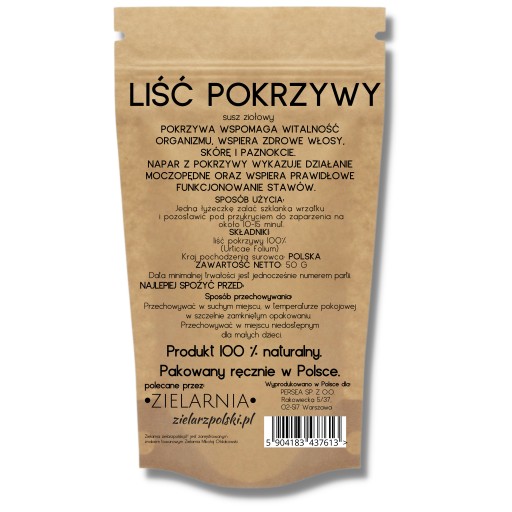 List žihľavy 100% VEĽKÉ LISTY ŽIHĽAVY POĽSKEJ