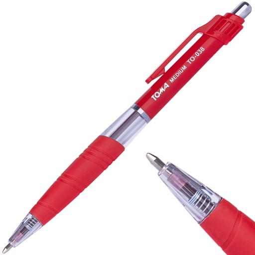 TOMA TO-038 Automatické guľôčkové pero 1mm červené